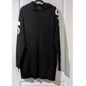 SET | Black "Off-Duty" Wool Tunic Hoodie In Black